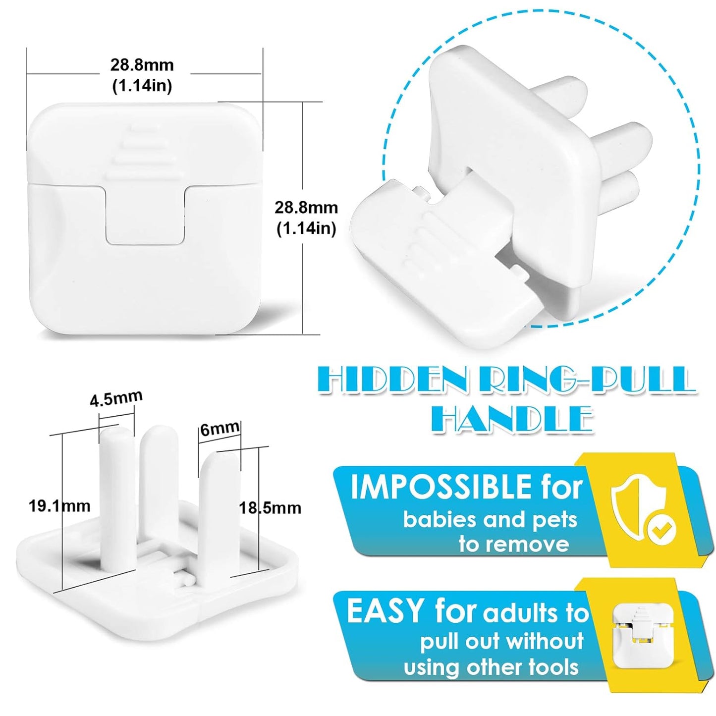 Outlet Covers  38-Pack White Child Proof Electrical Protector Safety Improved Baby Safety Plug Covers
